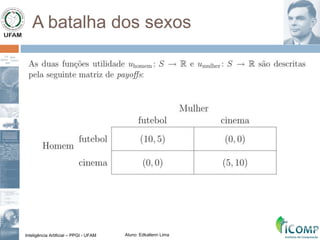 Inteligência Artificial – PPGI - UFAM Aluno: Edkallenn Lima
A batalha dos sexos
 