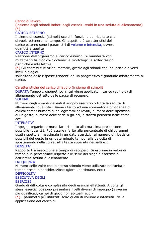 Teoria E Metodologia Dell Allenamento