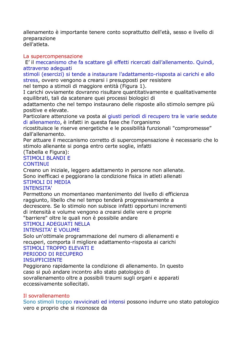 Teoria E Metodologia Dell Allenamento