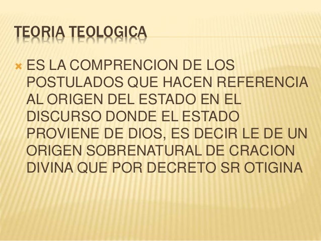 Caracteristicas de la teoria teologica