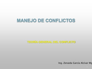 1
TEORÍA GENERAL DEL CONFLICTO
Ing. Zenaida García Alcívar Mg
 