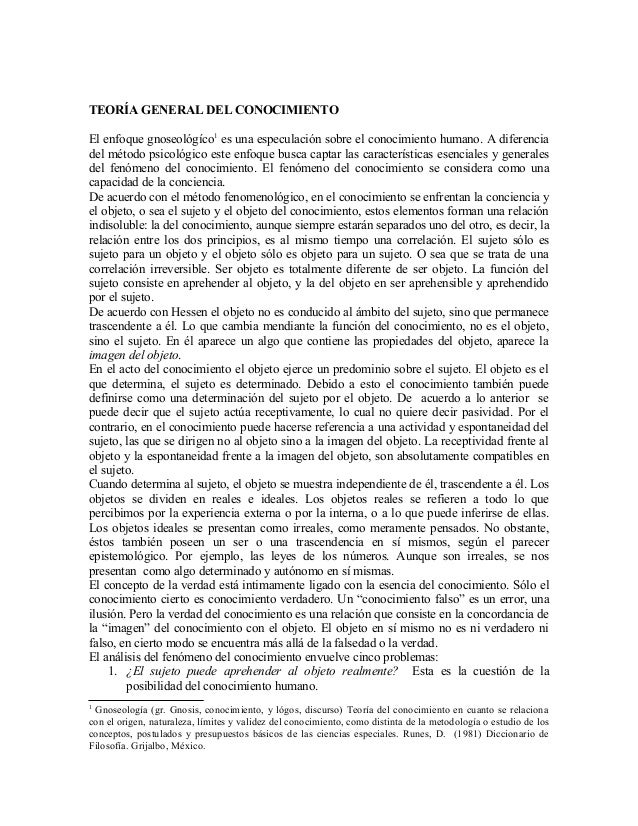 Teoria general del conocimiento