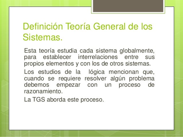 Teoria general de los sistemas