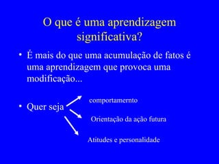 A  idéia  de  Aprendizagem  Significativa  