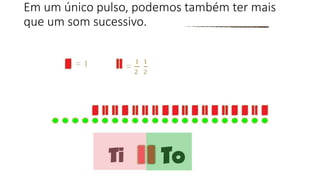 Em um único pulso, podemos também ter mais
que um som sucessivo.
 