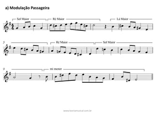 a)	Modulação	Passageira
www.teoriamusical.com.br
 