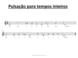 Pulsação	para	tempos	inteiros
www.teoriamusical.com.br
 