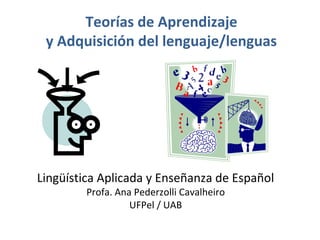 Teorías de Aprendizaje
 y Adquisición del lenguaje/lenguas




Lingüística Aplicada y Enseñanza de Español
        Profa. Ana Pederzolli Cavalheiro
                  UFPel / UAB
 