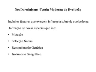 Teorias da evolução | PPTX