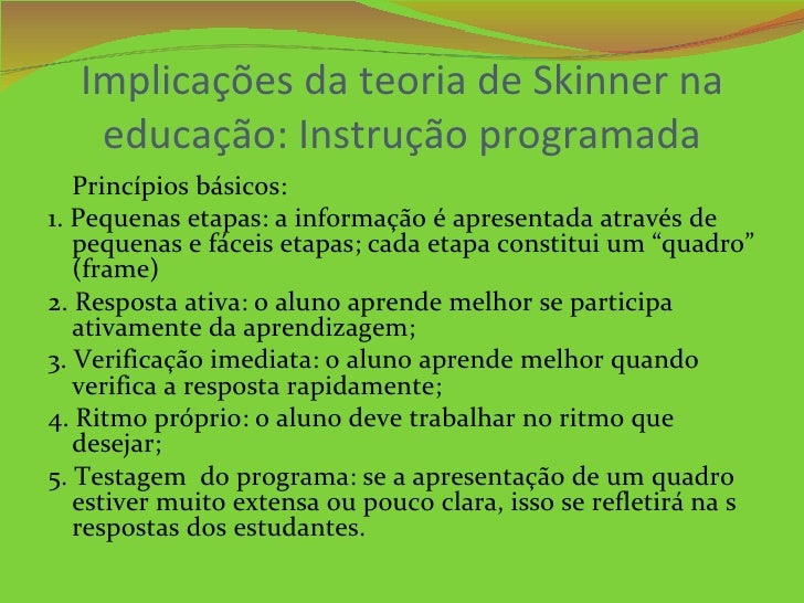 Teorias de aprendizagem trabalho