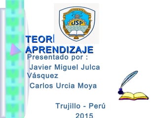 TEORÍAS DELTEORÍAS DEL
APRENDIZAJEAPRENDIZAJE
Presentado por :
Javier Miguel Julca
Vásquez
Carlos Urcia Moya
Trujillo - Perú
 