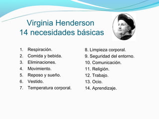 Virginia Henderson
Identifica 3 niveles en la relación enfermera/ usuario(a), en
la que la enfermera(o) es:
 