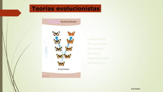 Teorías evolucionistas
José Ramón
Lamarckismo
Evolucionismo
Darwinismo
Genética
Neodarwinismo
Alternativas
 