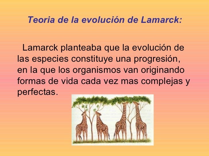Teorias de la evolucion de lamarck & charles