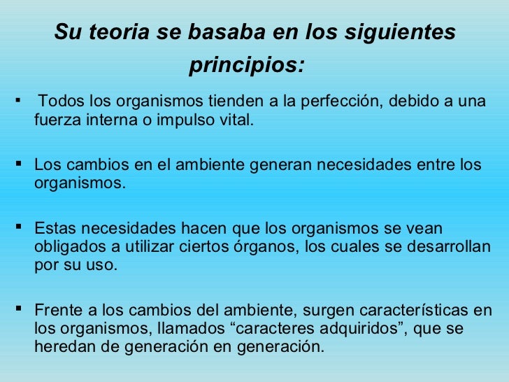 Teorías de la evolución de Lamarck & Charles Darwin