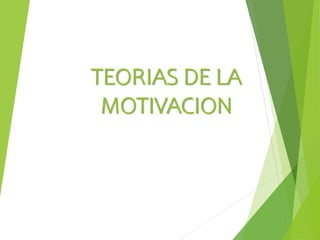 TEORIAS DE LA
MOTIVACION
 