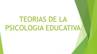 TEORIAS DE LA
PSICOLOGIA EDUCATIVA
 