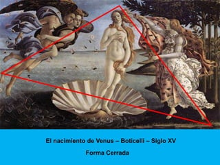 El nacimiento de Venus – Boticelli – Siglo XV
             Forma Cerrada
 