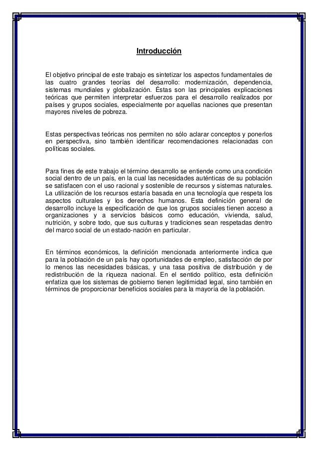 Teorias del desarrollo economico