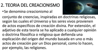 Teorias del origen de la vida | PPTX
