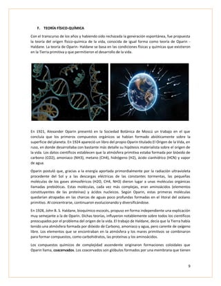 Teorias del origen de la vida | PDF