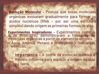 Teorias de origem da vida e teorias da evolução. | PDF
