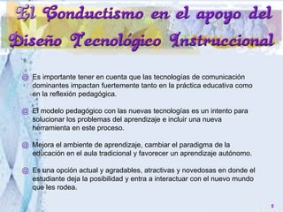 @ Es importante tener en cuenta que las tecnologías de comunicación
dominantes impactan fuertemente tanto en la práctica educativa como
en la reflexión pedagógica.
@ El modelo pedagógico con las nuevas tecnologías es un intento para
solucionar los problemas del aprendizaje e incluir una nueva
herramienta en este proceso.
@ Mejora el ambiente de aprendizaje, cambiar el paradigma de la
educación en el aula tradicional y favorecer un aprendizaje autónomo.
@ Es una opción actual y agradables, atractivas y novedosas en donde el
estudiante deja la posibilidad y entra a interactuar con el nuevo mundo
que les rodea.
5
 