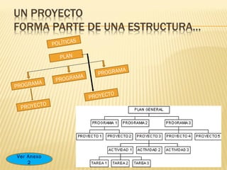 Ver Anexo 2 POLÍTICAS PLAN PROYECTO PROYECTO PROGRAMA PROGRAMA PROGRAMA 