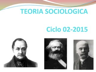 TEORIA SOCIOLOGICA
Ciclo 02-2015
CICLO 02-2015
 