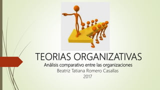 TEORIAS ORGANIZATIVAS
Análisis comparativo entre las organizaciones
Beatriz Tatiana Romero Casallas
2017
 