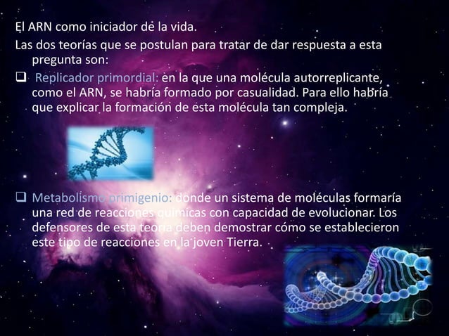 Teorias sobre el origen de la vida | PPT