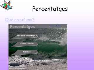 Percentatges
Què en sabem?

 