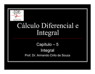 Cálculo Diferencial e
Integral
Capítulo – 5
Integral
Prof. Dr. Armando Cirilo de Souza
 