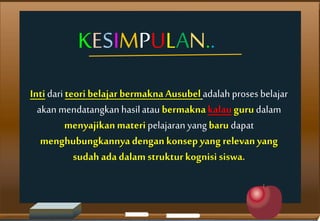 Teori belajar bermakna ausubel (Belajar dan Pembelajaran) | PPT