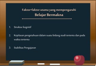 Teori belajar bermakna ausubel (Belajar dan Pembelajaran)