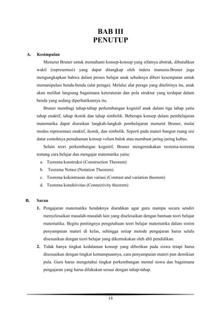 Teori Belajar Bruner | PDF