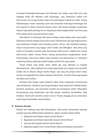 Teori Belajar Bruner | PDF