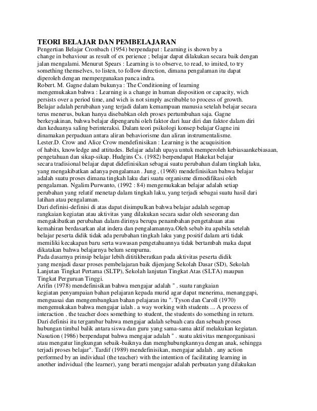 Download Ebook Teori Belajar Dan Pembelajaran | Gratis  