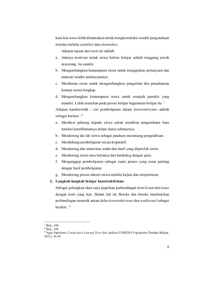 Teori belajar dan pembelajaran konstruktivisme