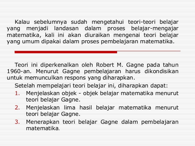 Teori Belajar Gagne