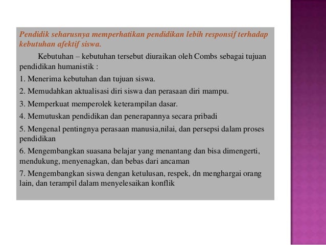 Teori belajar humanistik dalam psikologi pendidikan