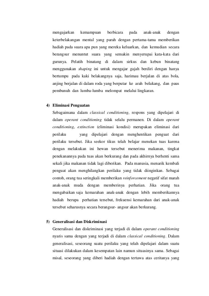 Contoh Operant Conditioning Dalam Kehidupan Sehari Hari Contoh Operant Conditioning Dalam Kehidupan Sehari Hari