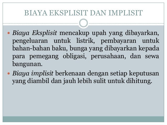 Teori Biaya Teori Biaya