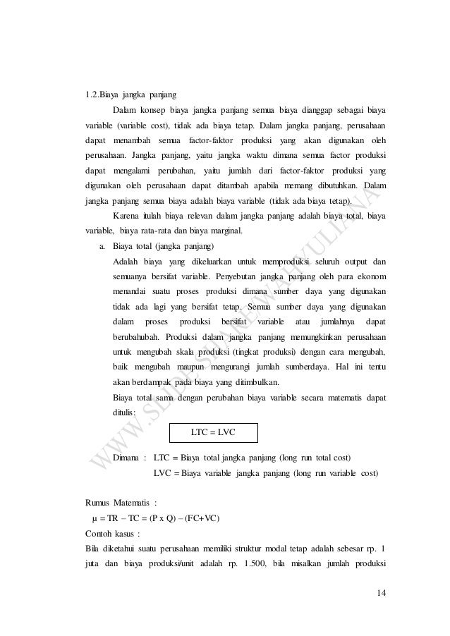 Teori Produksi Dan Biaya Produksi