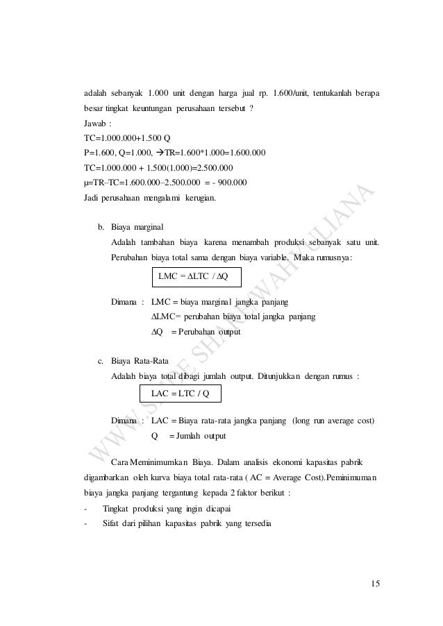 Makalah Teori Biaya Cost Theory