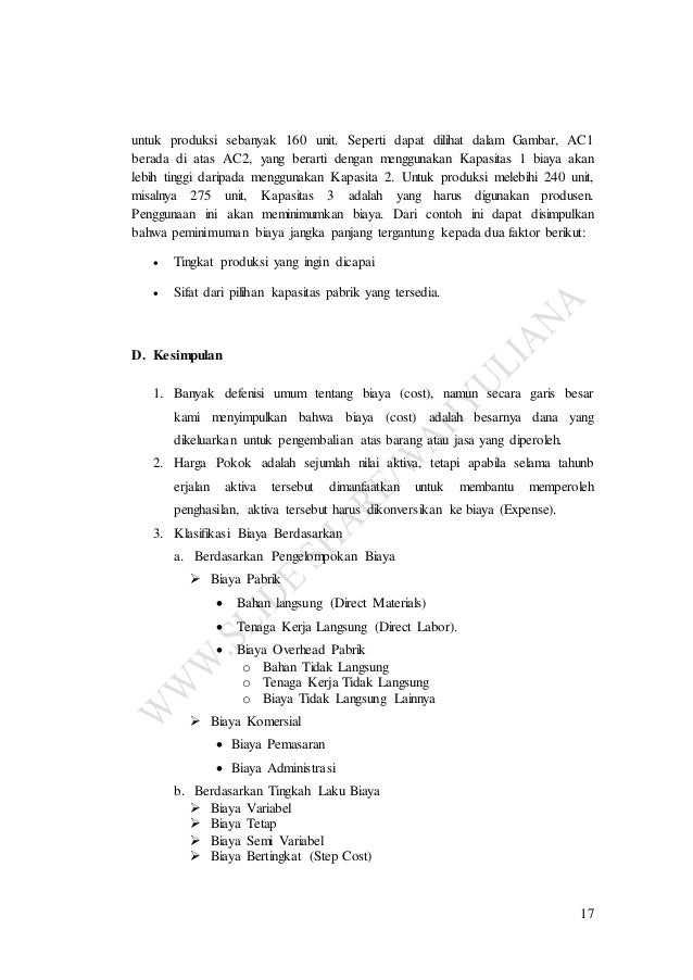 Makalah Teori Biaya Cost Theory