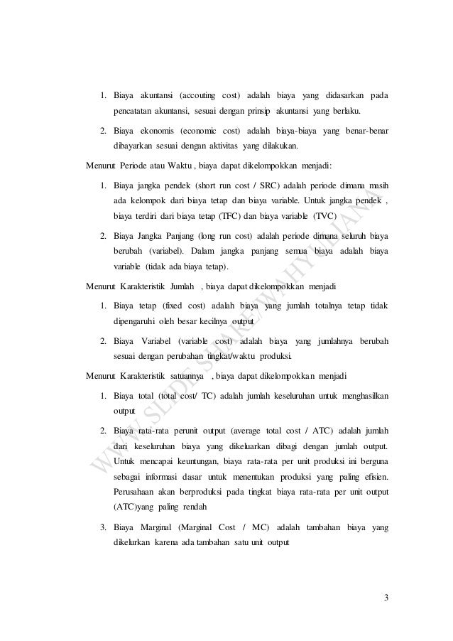 Makalah Teori Biaya Cost Theory