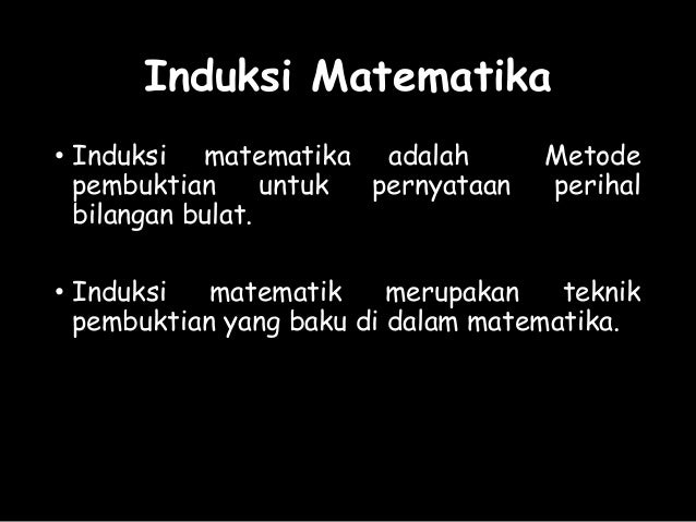 Teori Bilangan Induksi Matematika Teori Bilangan Induksi Matematika