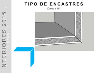 T I P O D E E N C A S T R E S
(Canto a 45°)
INTERIORES2014
INTRODUCCIÓN|DISEÑO1|
INTERIORES2015|INTRODUCCIÓNALDISEÑO|
DISEÑO1|
 