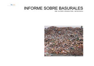 INFORME SOBRE BASURALES
           2008 - AUTORES: VERONICA PAGE – MATIAS DAVILA
 